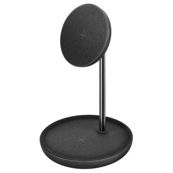 Energea Magdisc Dock 2 in 1 Magnetic Wireless Charging Dock - Gunmetal